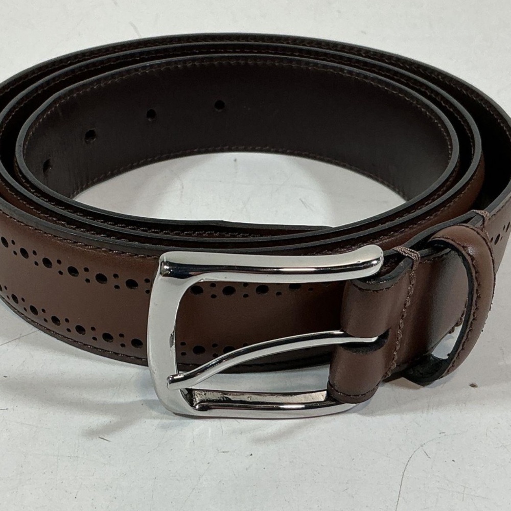 Men's Allen Edmonds Brown Leather Belt Size 44”